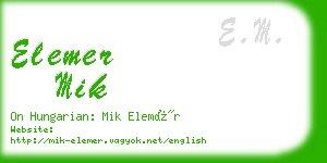 elemer mik business card